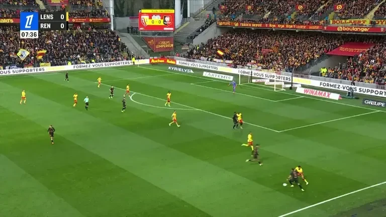 Lens - Rennes I Oaspeții deschid scorul în minutul 8 (VOYO 07.02.2026)